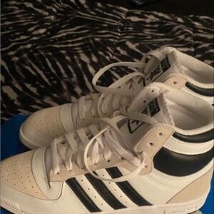 Adidas White and Black High-Top Sneakers